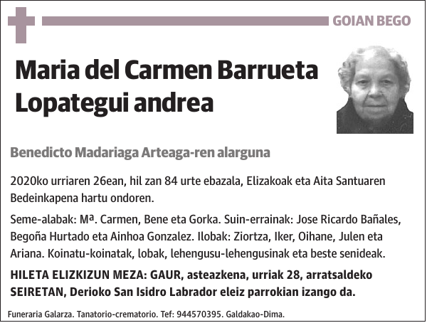 Maria del Carmen Barrueta Lopategui