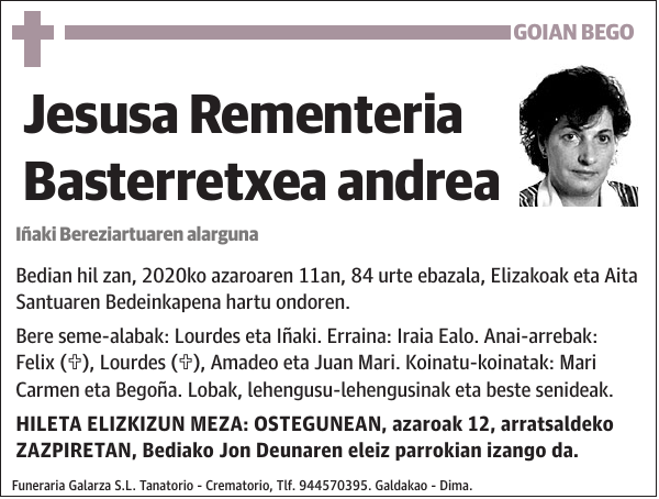 Jesusa Rementeria Basterretxea