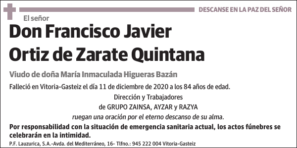 Francisco Javier Ortiz de Zarate Quintana
