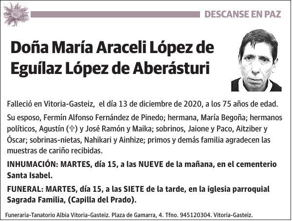 María Araceli López de Eguílaz López de Aberásturi