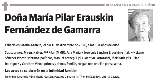 María Pilar Erauskin Fernández de Gamarra