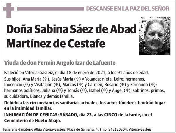 Sabina Sáez de Abad Martínez de Cestafe