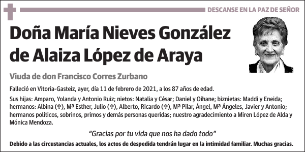 María Nieves González de Alaiza López de Araya