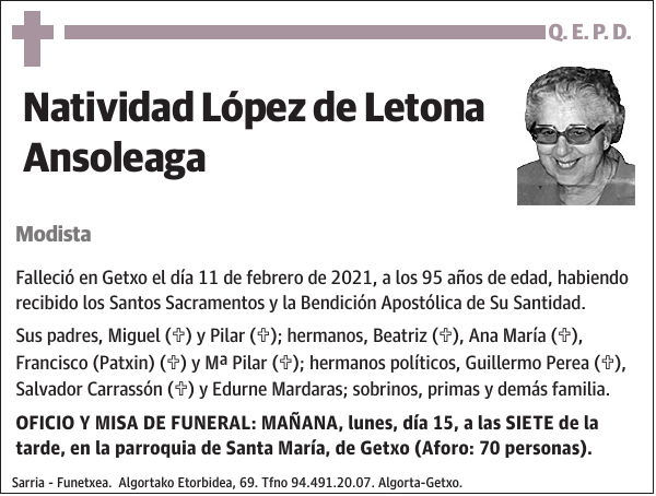 Natividad López de Letona Ansoleaga