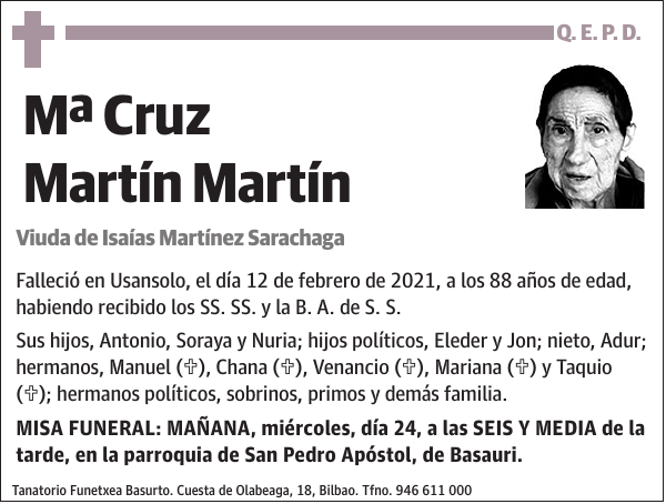 Mª Cruz Martín Martín