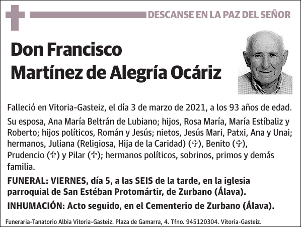 Francisco Martínez de Alegría Ocáriz