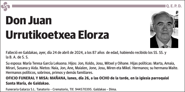 Juan Urrutikoetxea Elorza