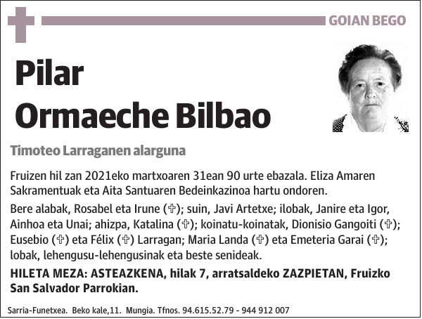 Pilar Ormaeche Bilbao