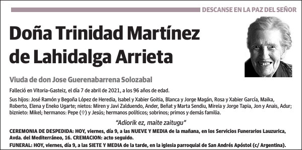 Trinidad Martínez de Lahidalga Arrieta