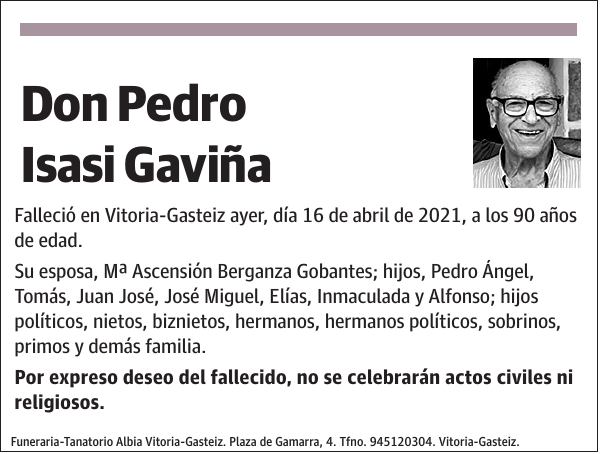 Pedro Isasi Gaviña