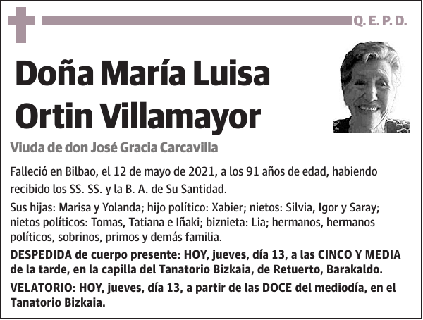 María Luisa Ortin Villamayor