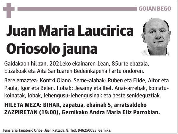 Juan Maria Laucirica Oriosolo