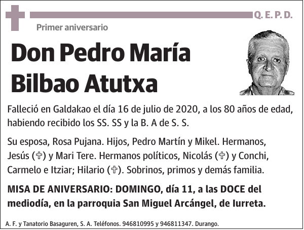 Pedro María Bilbao Atutxa