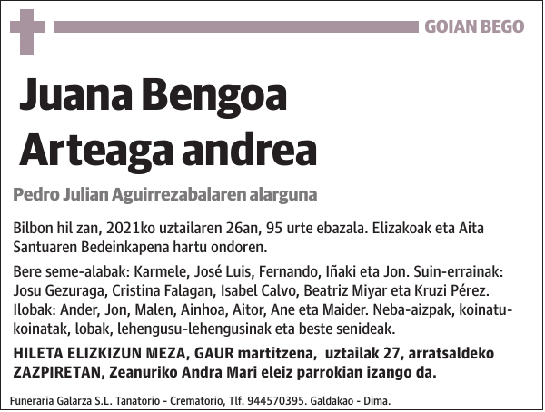 Juana Bengoa Arteaga
