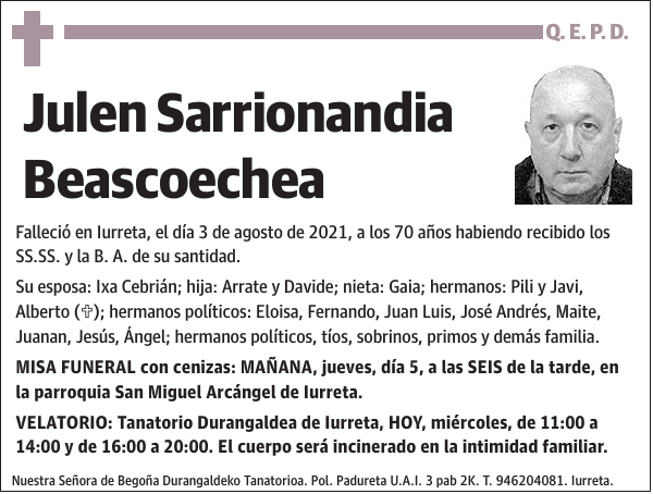 Julen Sarrionandia Beascoechea