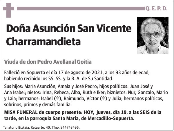 Asunción San Vicente Charramandieta