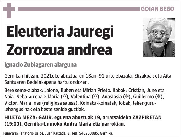 Eleuteria Jauregi Zorrozua