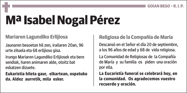 Mª Isabel Nogal Pérez