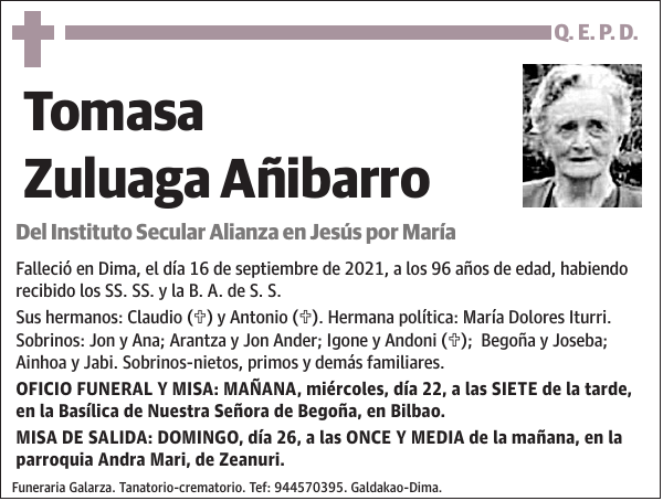 Tomasa Zuluaga Añibarro