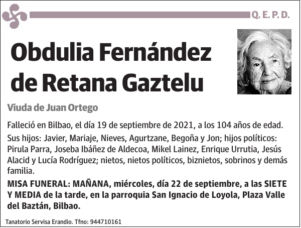 Obdulia Fernández de Retana Gaztelu