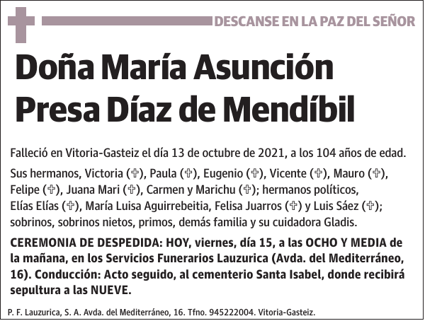 María Asunción Presa Díaz de Mendíbil