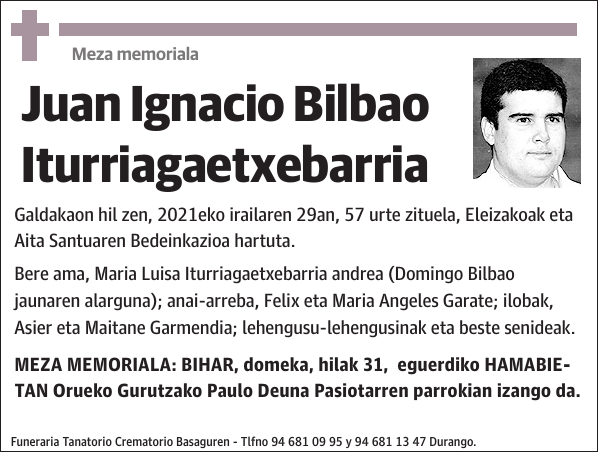 Juan Ignacio Bilbao Iturriagaetxebarria
