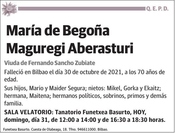 María de Begoña Maguregi Aberasturi