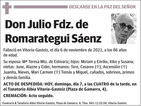 Julio Fdz. de Romarategui Sáenz