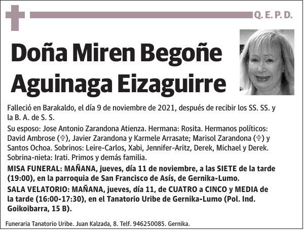 Miren Begoñe Aguinaga Eizaguirre