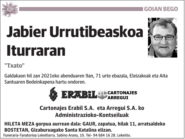Jabier Urrutibeaskoa Iturraran