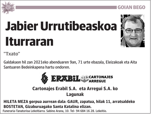 Jabier Urrutibeaskoa Iturraran