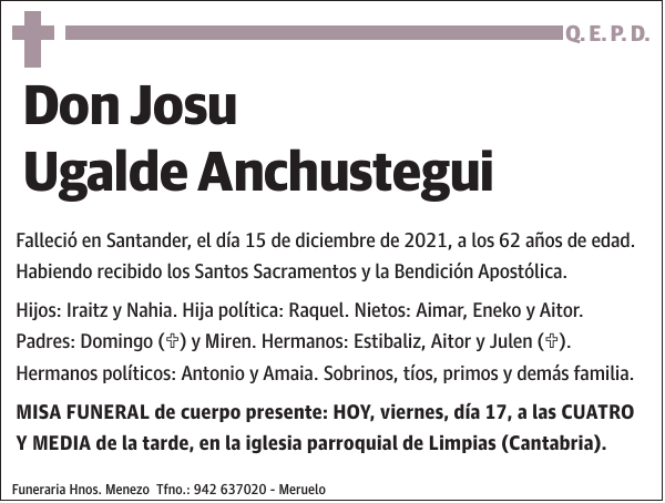 Josu Ugalde Anchustegui