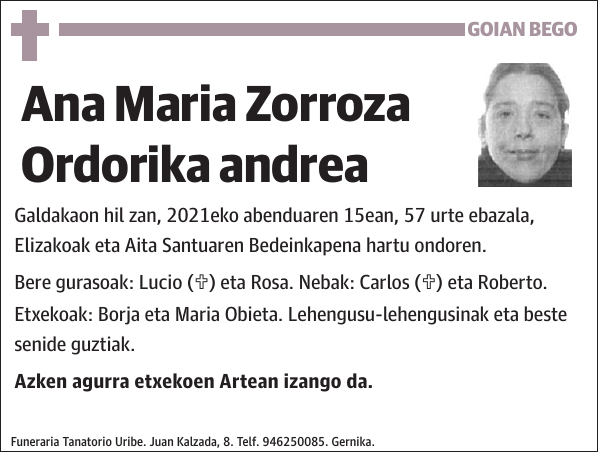 Ana Maria Zorroza Ordorika