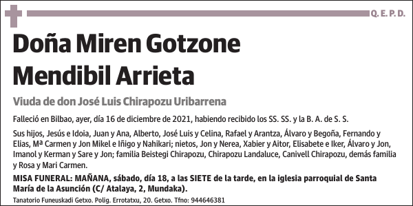 Miren Gotzone Mendibil Arrieta