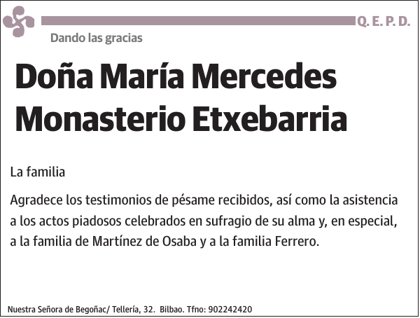María Mercedes Monasterio Etxebarria