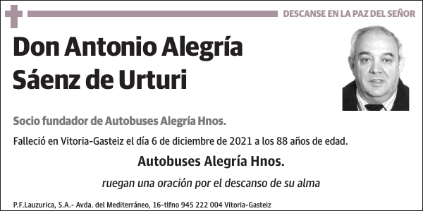 Antonio Alegría Sáenz de Urturi