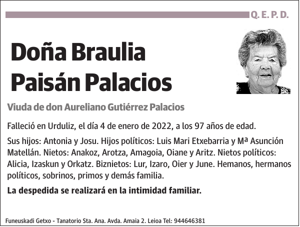 Braulia Paisán Palacios