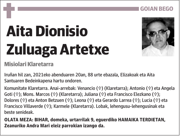 Dionisio Zuluaga Artetxe