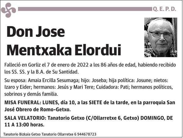 Jose Mentxaka Elordui