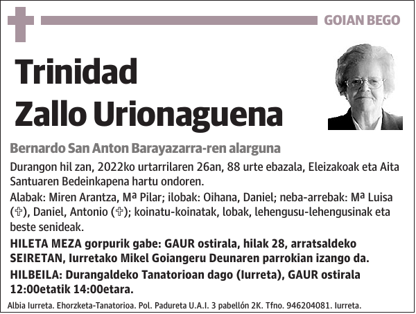 Trinidad Zallo Urionaguena