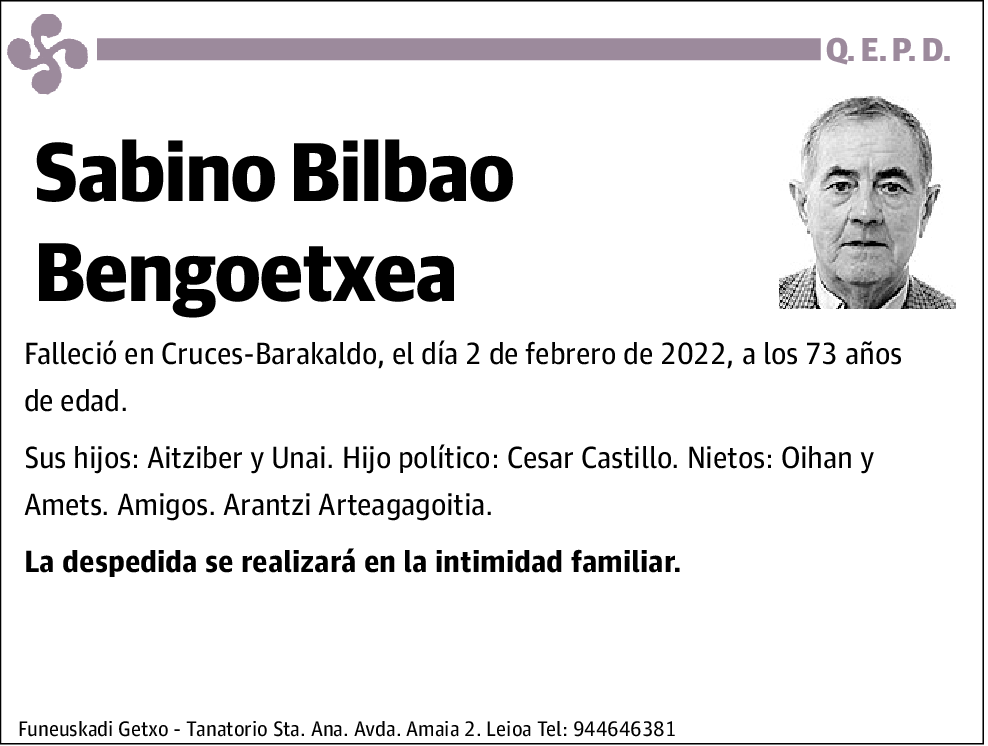 Sabino Bilbao Bengoetxea