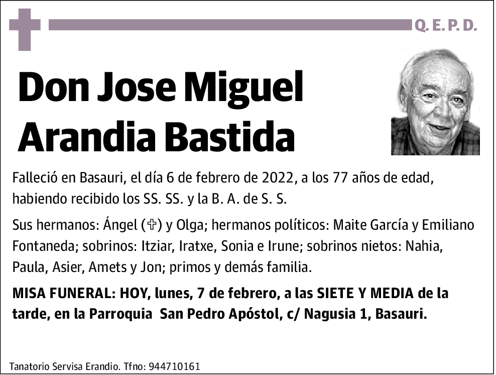Jose Miguel Arandia Bastida