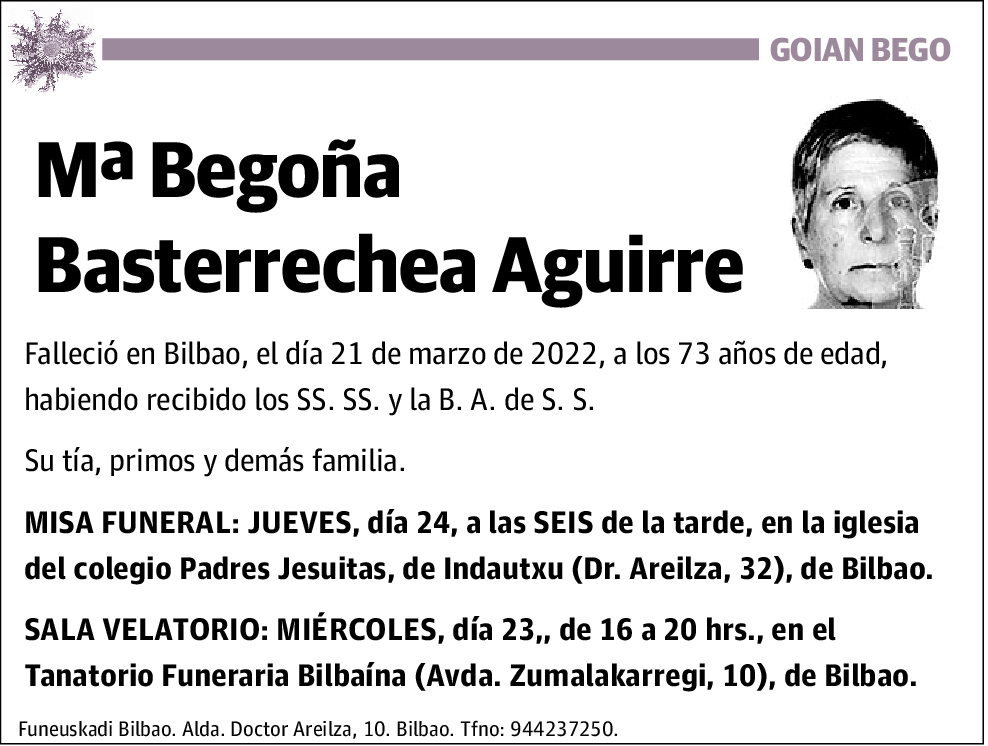 María Begoña Basterrechea Aguirre