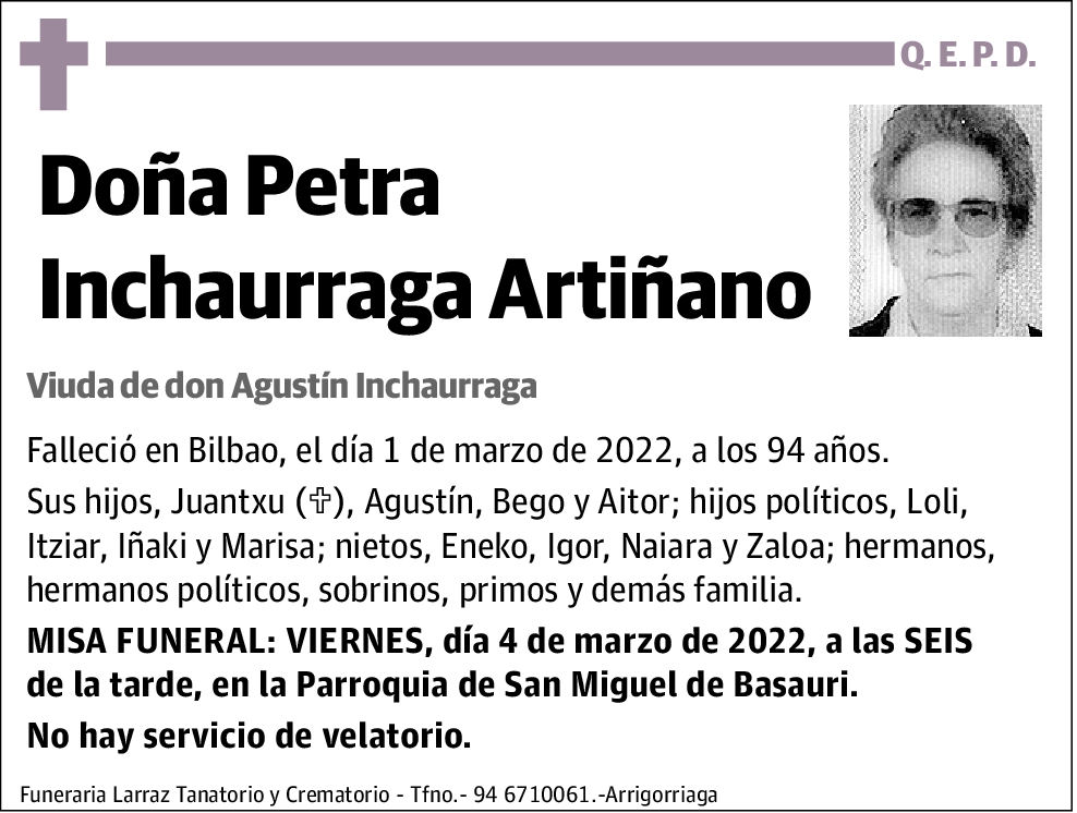 Petra Inchaurraga Artiñano
