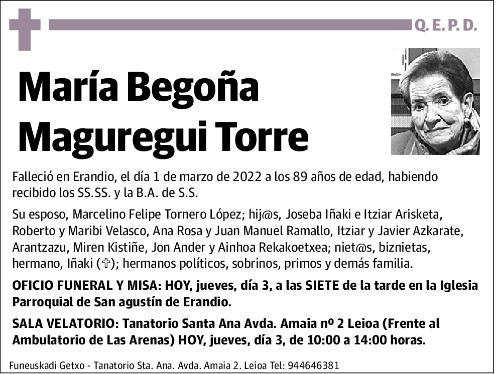 M Begoña Maguregui Torre