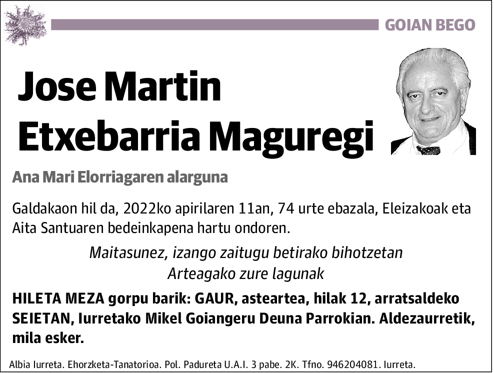 Jose Martin Etxebarria Maguregi