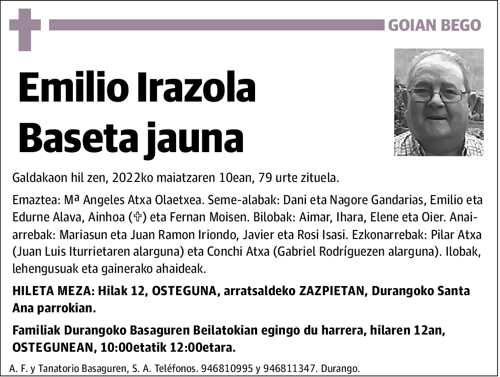 Emilio Irazola Baseta