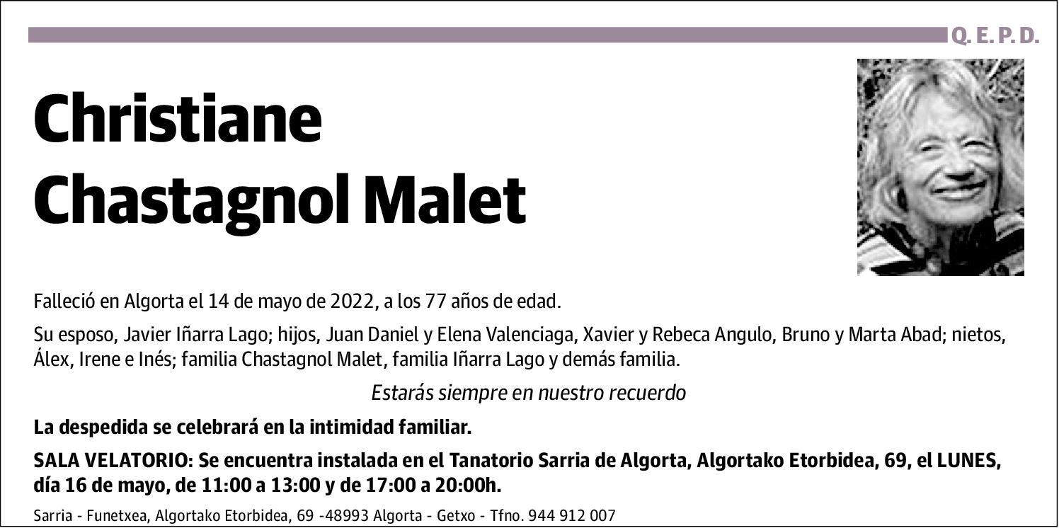 Christiane Chastagnol Malet