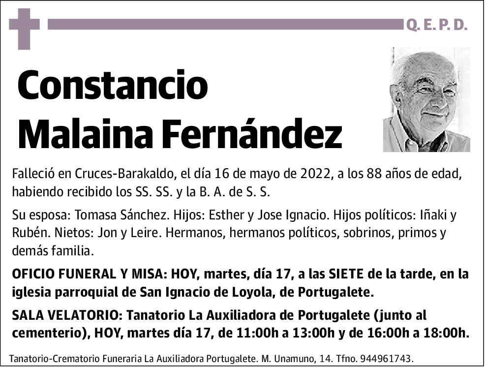 Constancio Malaina Fernández