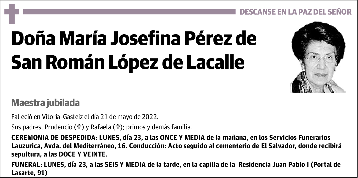 María Josefina Pérez de San Román López de Lacalle